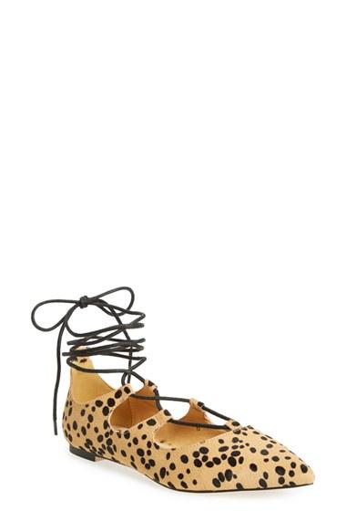 Women's Callisto 'rian' Ghillie Lace Pointy Toe Flat .5 M - Brown