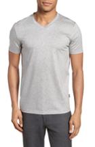 Men's Boss Teal Slim Fit V-neck T-shirt, Size - Grey