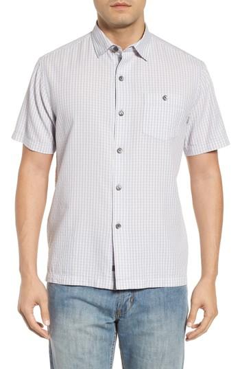 Men's Tommy Bahama Once In A Tile Fit Sport Shirt, Size Small - Grey