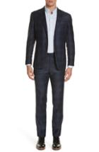 Men's Eidos Trim Fit Plaid Wool & Cashmere Suit