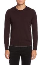Men's Eleventy Virgin Wool Crewneck Sweater - Burgundy