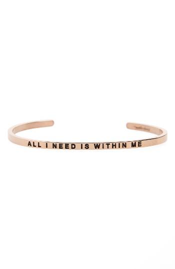 Women's Mantraband All I Need Is Within Me Cuff Bracelet