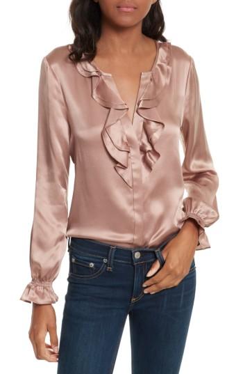 Women's Joie Jayanne B Silk Blouse - Grey