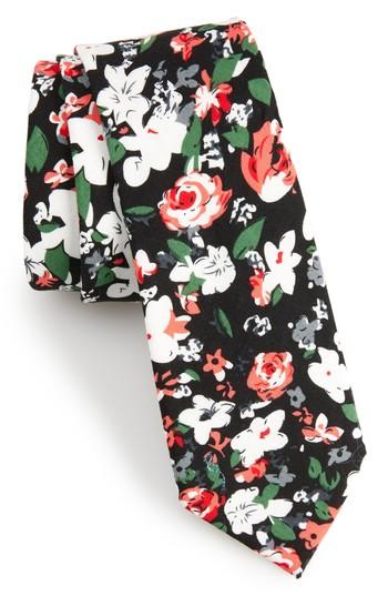 Men's Nordstrom Men's Shop Oceana Floral Cotton Tie, Size - Black