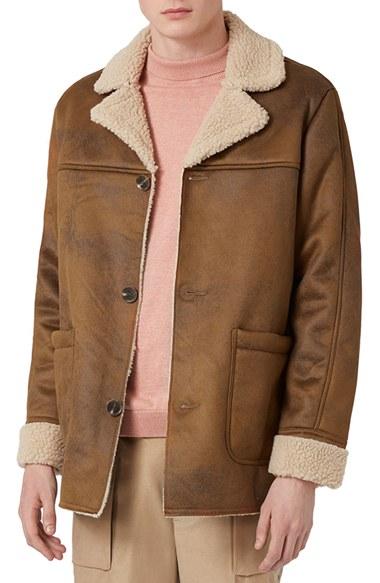 Men's Topman Faux Shearling Jacket