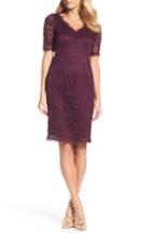 Women's Adrianna Papell Rose Lace Sheath Dress - Purple