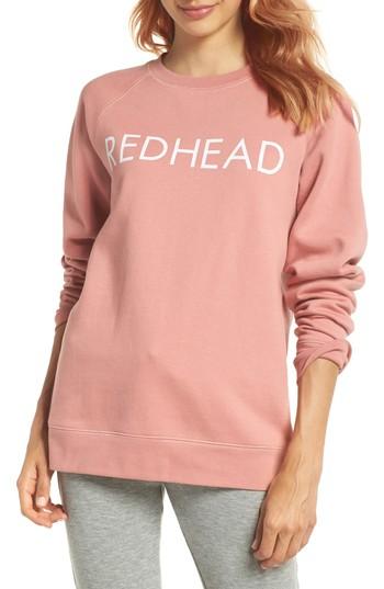 Women's Brunette The Label Redhead Crewneck Sweatshirt /small - Coral