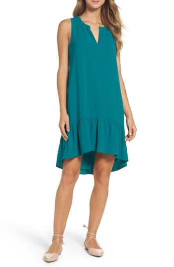 Women's Charles Henry High/low Ruffle Shift Dress - Blue