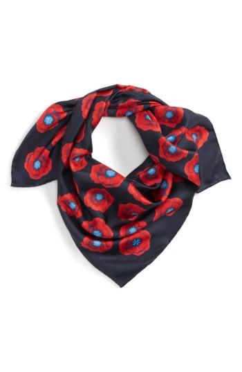 Women's Tory Burch Poppy Silk Square Scarf