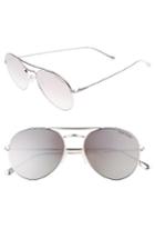 Women's Tom Ford Ace 55mm Stainless Steel Aviator Sunglasses - Shiny Rhodium/ Gradient