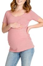 Women's Nom Maternity 'tate' Stripe Maternity Top - Red