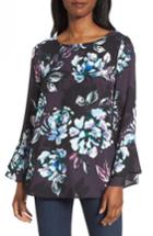 Women's Chaus Twilight Blooms Bell Sleeve Blouse