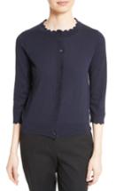 Women's Kate Spade New York Scallop Silk Blend Cardigan - Blue