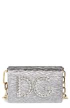 Dolce & Gabbana Girls Crystal Logo Lame Shoulder Bag - Metallic