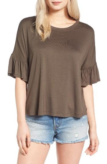 Women's Bp. Ruffle Tee, Size - Green