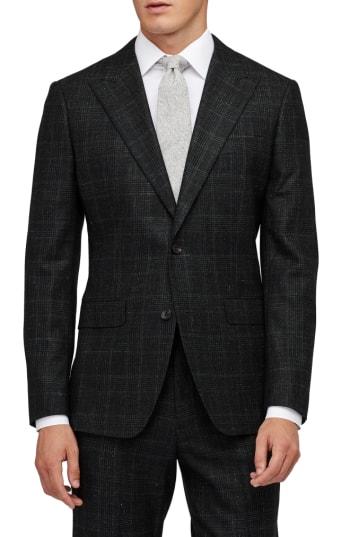 Men's Bonobos Premium Slim Fit Glen Plaid Wool & Linen Sport Coat S - Green