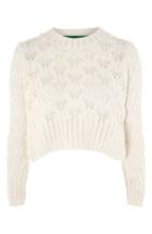 Women's Topshop Geo Stitch Sweater Us (fits Like 0) - Ivory