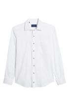 Men's David Donahue Regular Fit Garment Washed Sport Shirt, Size - White