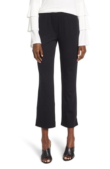 Women's Leith Solid Pintuck Ponte Crop Pants, Size - Black
