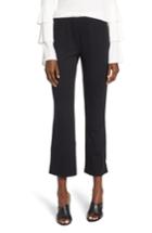 Women's Leith Solid Pintuck Ponte Crop Pants, Size - Black