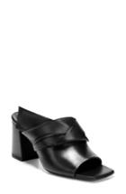 Women's Via Spiga Elly Peep Toe Mule .5 M - Black