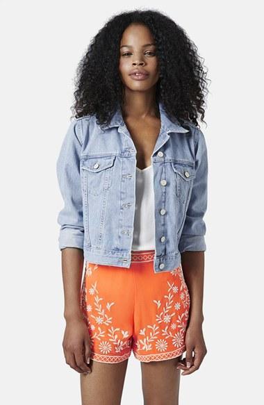 Topshop Moto Crop Denim Jacket