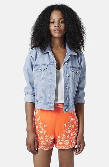 Topshop Moto Crop Denim Jacket