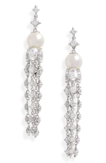 Women's Nadri Boho Imitation Pearl Linear Earrings