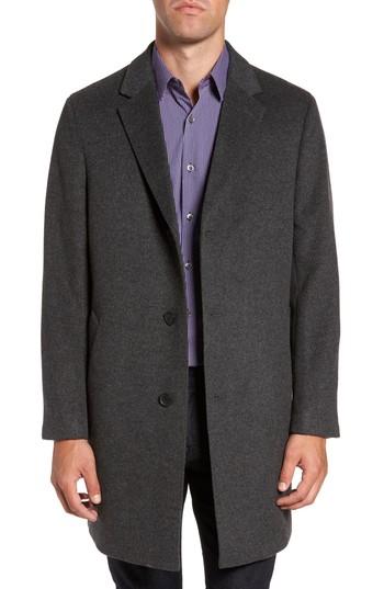 Men's Nordstrom Men's Shop Mason Wool & Cashmere Overcoat R - Grey