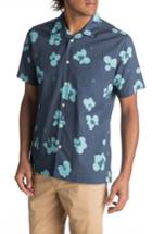 Men's Quiksilver Waterman Collection Waterfloral Camp Shirt - Blue