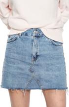 Women's Topshop Denim Miniskirt Us (fits Like 10-12) - Blue