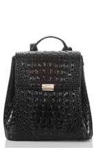 Brahmin Margo Croc Embossed Leather Backpack - Black