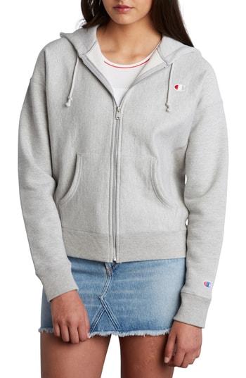 Women's Champion Reverse Weave Zip Up Hoodie - Grey