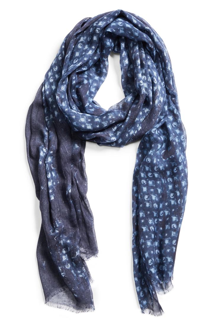 Men's John Varvatos Dot Scarf, Size - Blue
