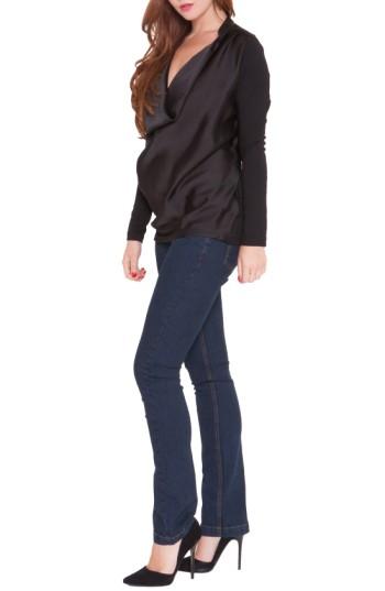 Women's Olian 'melanie' Draped Maternity Top /small - Black