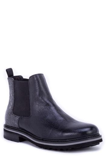 Men's Robert Graham Yates Textured Chelsea Boot M - Black