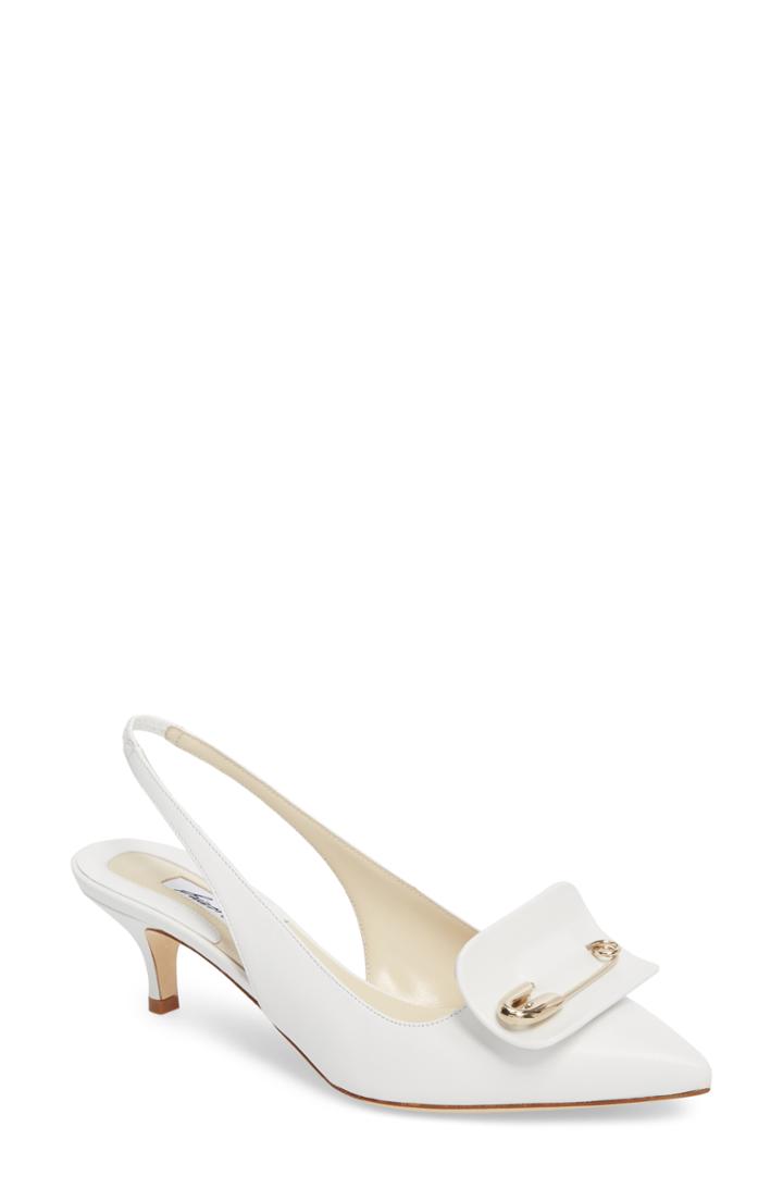 Women's Brian Atwood Guiliaa Slingback Pump .5us / 36.5eu - White
