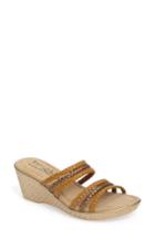 Women's Tuscany By Easy Street Pilato Strappy Wedge Sandal N - Brown