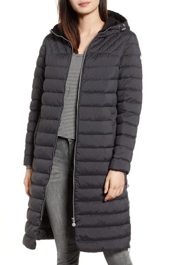 Women's Bernardo Bernardo Microtouch Pillow Down & Feather Fill Long Coat - Black