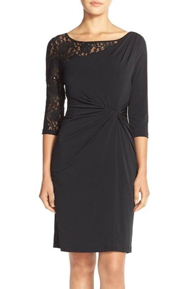 Women's Ellen Tracy Sequin Lace & Jersey Sheath Dress