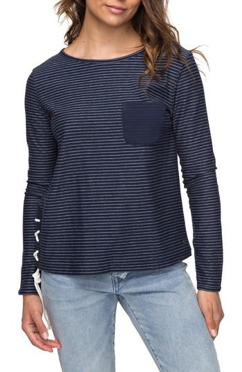 Women's Roxy Slice Of Heaven Side Tie Top - Blue