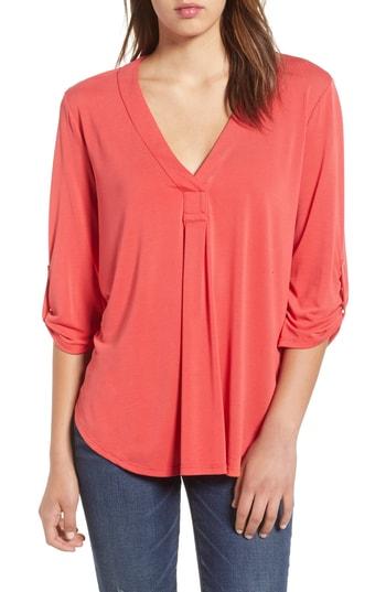 Women's Henley - Red