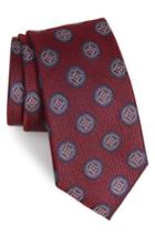 Men's Nordstrom Men's Shop Romano Medallion Silk Tie, Size - Burgundy