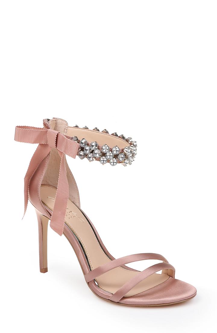 Women's Jewel Badgley Mischka Debra Ankle Strap Sandal M - Pink