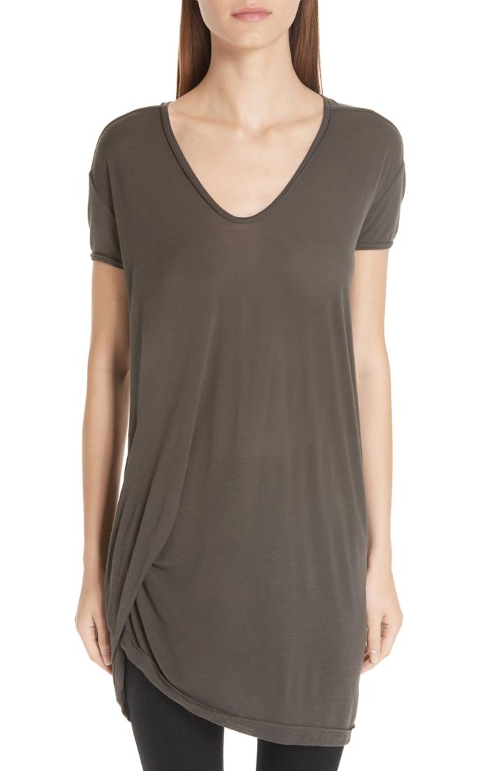 Women's Rick Owens Drape Tee Us / 38 It - Grey