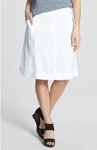 Women's Eileen Fisher Organic Linen Knee Length Skirt, Size Medium - White (regular & ) (online Only)