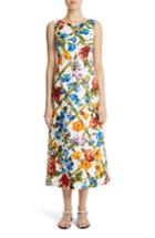Women's Dolce & Gabbana Slit Floral Brocade Dress Us / 38 It - White