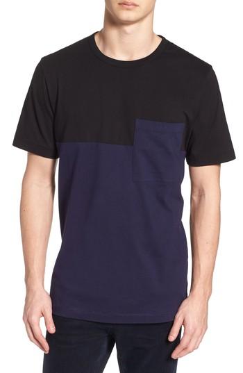 Men's French Connection Half Stripe Crewneck T-shirt - Black