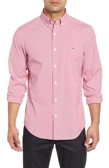 Men's Vineyard Vines Buttonbush Slim Fit Check Sport Shirt - Red