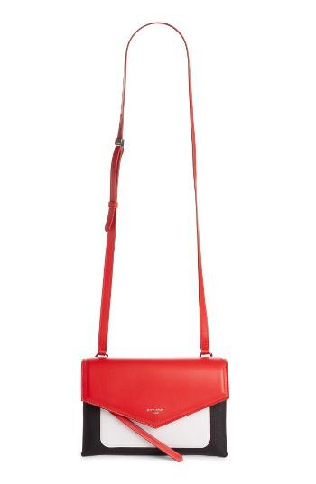 Givenchy Duetto Tricolor Leather Flap Crossbody Bag - Red